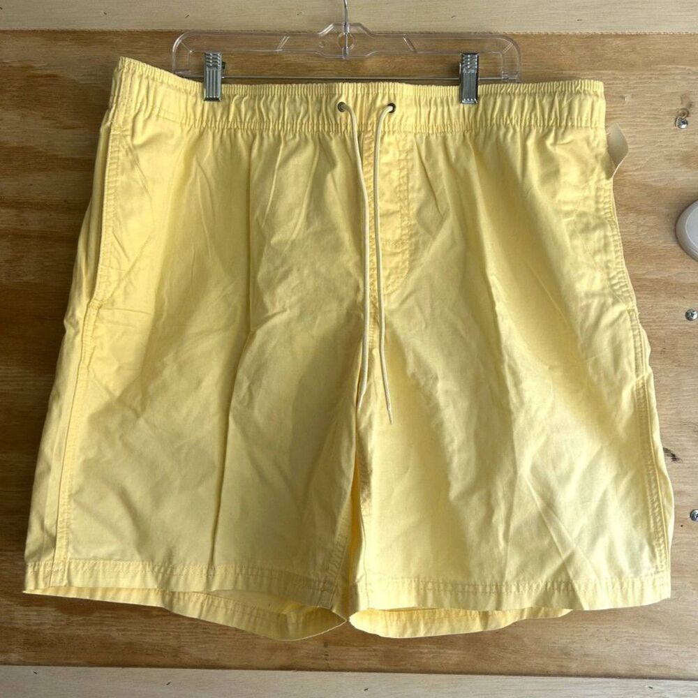 Yellow Mens Drawstring Shorts Size XL